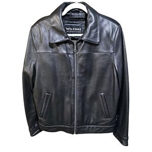 Wilsons Leather Jacket Mens Size Medium Thinsulate Lined Black